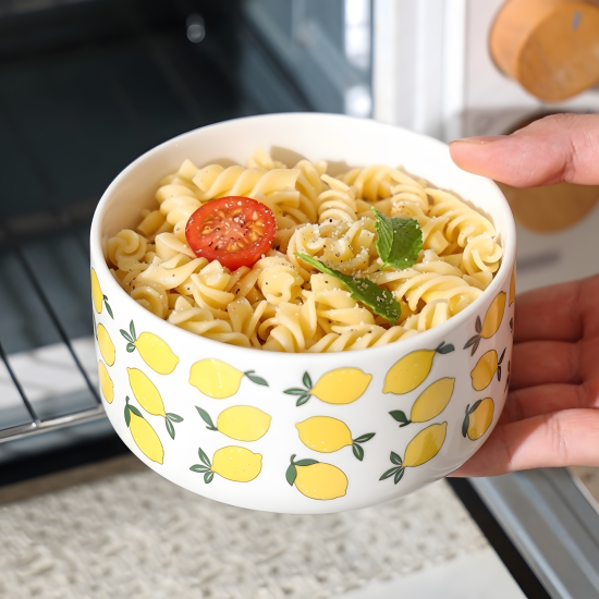 Lemon Pattern Porcelain Tupperware Set - 3 Pcs